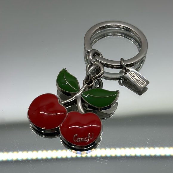 Coach Y2K Cherry Keychain with Red and Green Accents COA included - Picture 1 of 4